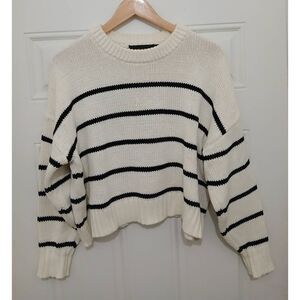 Jenni Kayne Cream and Black Striped Sweater